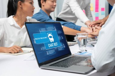 Chatbot yazılım uygulaması canlı çevrimiçi iş için otomatik olarak müşteri sorularına cevap verir