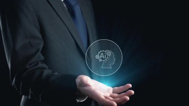 Yapay zeka mühendisliği, büyük veri ve yapay zeka makinesi kavramında yapay zeka beyin işlemcisiyle iş desteği için üretken yapay zeka kullanmayı öğrenen insan etkileşimi. Kullanıcı Kimliği