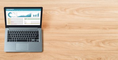 Spreadsheet document information financial startup concept. data and graphs in spreadsheet documents for online analysis project dashboard accounting digital snugly