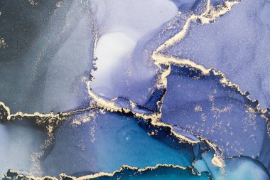 Mermer mürekkep soyut sanatının orijinal resmi. Örnek bir orjinal tablodan yüksek çözünürlüklü fotoğraf. Karargah kağıt dokusuna pürüzsüz mermer desen oluşturmak için soyut resim yapıldı.