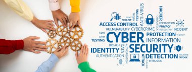 Siber Güvenlik Stratejileri, Gears ve Koruma, Kimlik ve Tespit Konseptiyle İlgili Anahtar Sözcüklerle İşbirliği Yapıyor. Dostluk