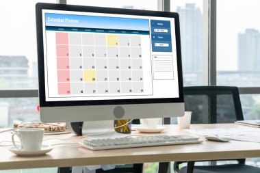 Kişisel düzenleyici ve çevrimiçi iş için mod zamanlama planlaması için bilgisayar yazılım uygulaması takvimiName