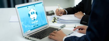 Chatbot yazılım uygulaması canlı çevrimiçi iş için otomatik olarak müşteri sorularına cevap verir