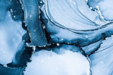 Mermer mürekkep soyut sanatının orijinal resmi. Örnek bir orjinal tablodan yüksek çözünürlüklü fotoğraf. Karargah kağıt dokusuna pürüzsüz mermer desen oluşturmak için soyut resim yapıldı.