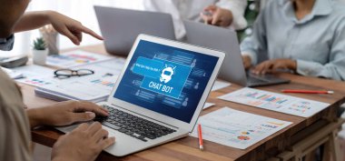 Chatbot yazılım uygulaması canlı çevrimiçi iş için otomatik olarak müşteri sorularına cevap verir