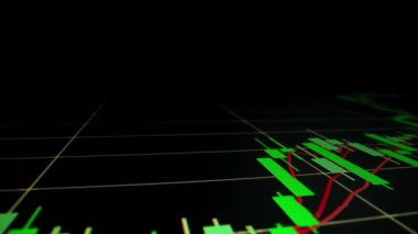 Yakın çekim makro çekim grafiği LED ekranda, büyüme grafiğini ekonomik patlama ya da boğa piyasa noktası konsepti olarak gösteriyor. Finansal yatırım için uygun pozitif borsa.