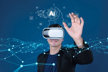 Yapay zeka mühendisliği, büyük veri ve yapay zeka makinesi kavramında yapay zeka beyin işlemcisiyle iş desteği için üretken yapay zeka kullanmayı öğrenen insan etkileşimi. Faas