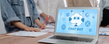 Chatbot yazılım uygulaması canlı çevrimiçi iş için otomatik olarak müşteri sorularına cevap verir