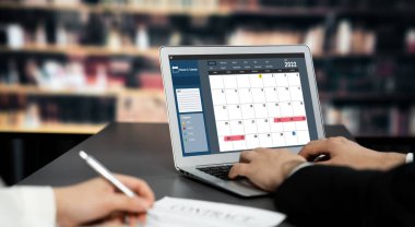 Kişisel organizatör ve çevrimiçi iş dünyası için hızlı zamanlama planlaması için bilgisayar yazılım uygulaması takvimiName