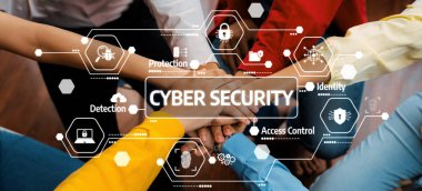 Çeşitli bireyler, çevrimiçi tehditlere karşı korunma ve güvenliği sağlamada takım çalışmasının ve teknolojinin önemini vurgulayan siber güvenlik stratejileri üzerinde işbirliği yapıyor. Dostluk