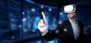 Profesyonel bir kullanıcı sanal gerçeklik teknolojisi kullanarak gelişmiş üretici yapay zeka arayüzleri ile etkileşime girer, yenilikçi dijital işlevler ve geleceksel bir ortamda yer alır. XDMCP