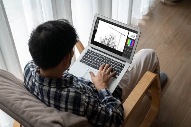 Mimari iş ve profesyonel tasarımcı için mimari tasarım modem yazılım uygulaması