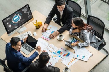 Pazarlama stratejisini planlamak için modern iş için ERP girişimi kaynak planlama yazılımı