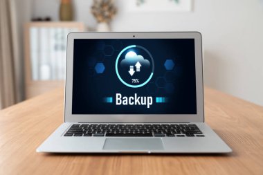 Yedek Depolama Verisi İnternet Teknolojisi İş Konsepti. Veritabanı depolama teknolojisi dosya aktarım paylaşımı, siber, büyük veri bilgileri, internet bankacılığı uygulaması indirme işlemi kolayca yapılır