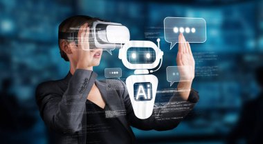 Yapay zeka sohbet robotlarının geleceğini sanal gerçeklikte yaşayın. Bu görüntü, kişisel yardım teknolojilerinde otomasyon ve makine öğreniminin yenilikçi bir karışımını yakalar. XDMCP