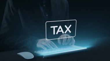 İnternet muhasebe hizmetlerini vurgulayarak, finansal simgeler ve merkezi bir 