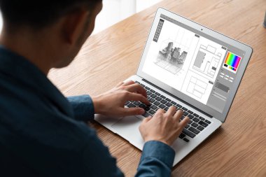 Mimari iş ve profesyonel tasarımcı için mimari tasarım modem yazılım uygulaması