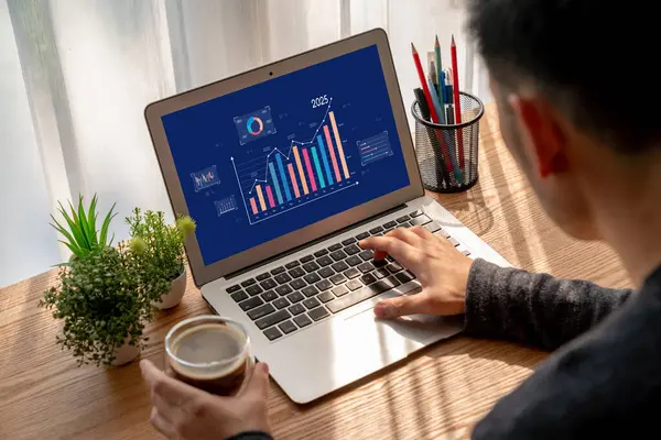 İş veri paneli, pazarlama stratejisi planlaması için iş zekası analizi sunar. Müşteri taleplerini analiz etmek ve iş dünyasının geleceğini önceden görmek için büyük veriler sunulur.