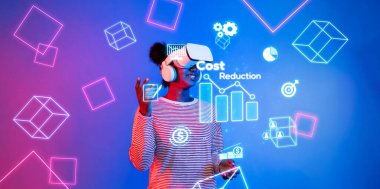 Sanal gerçeklik teknolojisini kullanarak maliyet azaltma stratejilerini görselleştiren ve etkin iş planlaması ve finans yönetimi için harcamaları optimize eden bir kişi. XDMCP