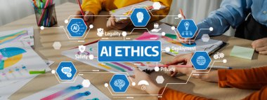 Şirket çalışanları birlikte çalışıyor, finansal veri raporları üzerine BI gösterge tablosunu analiz ediyor ve Panorama bayrağında ticari başarı için stratejik pazarlama planlıyor. Sinerjik Dostluk