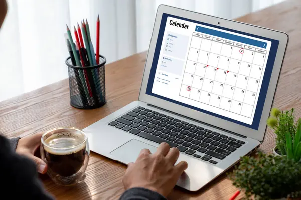 Kişisel düzenleyici ve çevrimiçi iş için mod zamanlama planlaması için bilgisayar yazılım uygulaması takvimiName