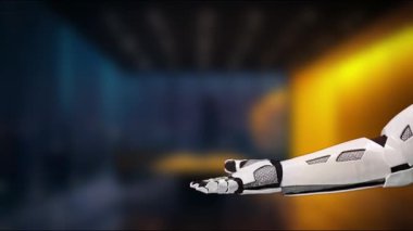Robot bir kol zarif bir şekilde parlak ve bulanık bir fütüristik çevreye bozuk para salıyor. Bu görüntü finans ve teknolojideki yeniliği simgeliyor, otomasyon potansiyelini gösteriyor. MZL