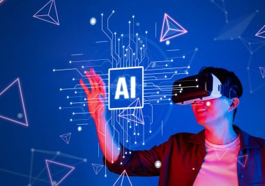 Bir kullanıcı canlı bir sanal gerçeklik ortamı ile etkileşime geçerek gelişmiş yapay zeka kavramları ve büyüleyici bir teknolojik deneyim sergiliyor. XDMCP