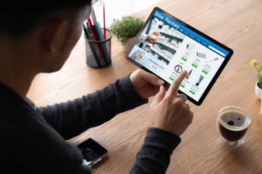 on pharmacy online store on computer screen for shopping for medical products drugs and medicine snugly