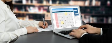 Kişisel organizatör ve çevrimiçi iş dünyası için hızlı zamanlama planlaması için bilgisayar yazılım uygulaması takvimiName