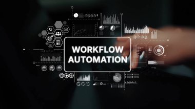 Çalışma Akımı Otomasyon Grafikleri ve Ofis Ayarlarında Dijital Veri Görselleştirme Elemanlarıyla Bilgisayar Kullanımı. Asemptotik akıllı veri analitiği.