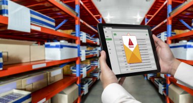 Cyber attacking concept. Malware alert showing on computer screen display scam and threat detection on computer system or online server to be removed snugly.