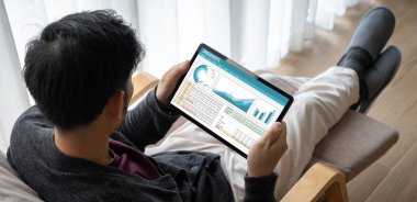 Spreadsheet document information financial startup concept. data and graphs in spreadsheet documents for online analysis project dashboard accounting digital snugly