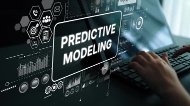Veri Analizi ve Görselleştirmedeki Öngörüsel Modelleme için Dijital Kontrol Paneliyle İlgili Bir Kişi. Asemptotik akıllı veri analitiği.
