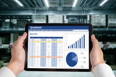 Spreadsheet document information financial startup concept. data and graphs in spreadsheet documents for online analysis project dashboard accounting digital snugly