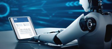 Muhasebe uygulamasından gelen fatura bilgisayar ekranında. Şirket işlerinin finans ve bütçesi için bilgisayar programı. Rahat bir şekilde. 3B illüstrasyon