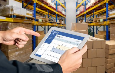 Calendar on computer software application for schedule planning for personal organizer and online business snugly