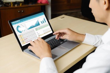 Spreadsheet document information financial startup concept. data and graphs in spreadsheet documents for online analysis project dashboard accounting digital snugly