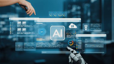 Veri analizleri, etkileşimli elementler ve kullanıcı dostu arayüzler, yenilik ve otomasyonu ön plana çıkaran modern bir dijital çalışma alanı gelişmiş yapay zeka teknolojisi sergiliyor. Auvana