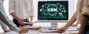 CRM işletme ve işletme için canlı bilgisayarda müşteri ilişkileri yönetim sistemi