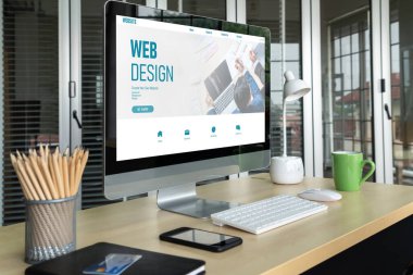 Web sitesi tasarım yazılımı çevrimiçi perakende ticaret ve e-ticaret için model şablonu sağlar