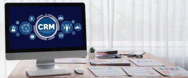 CRM işletme ve işletme için canlı bilgisayarda müşteri ilişkileri yönetim sistemi