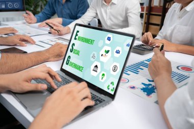 ESG 'nin canlı işletmeler için sosyal yönetim politikası ESG' nin yüksek puanını elde etmek için bir standart belirlemek