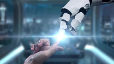 Dijital kilit sembolüne bağlanan robotik bir eli yansıtan bu video, ileri teknoloji ve veri güvenliğinin gelecekteki ortamdaki kesişimini gösteriyor. Auvana