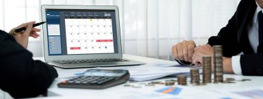 Kişisel organizatör ve çevrimiçi iş dünyası için hızlı zamanlama planlaması için bilgisayar yazılım uygulaması takvimiName