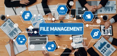 İş verimliliğini ve verimliliğini artırmak için modern dijital araçlar ve stratejiler sergilenen, işbirlikçi bir çalışma alanı yoluyla resmedilmiş temel dosya yönetimi kavramlarını araştırın. Dostluk