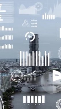 İş verileri analitik arayüzü akıllı şehrin üzerinde uçuyor ve iş zekasının geleceğini değiştiriyor. Stratejik plan için büyük verileri analiz etmek için bilgisayar yazılımı ve yapay zeka kullanılır .