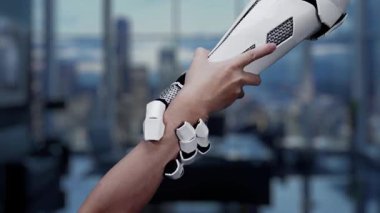 Çağdaş bir ofis alanında veri izleme ve analizleri temsil eden, bir dünya haritasına karşı hedef alan insan figürlerini gösteren dijital bir video. Auvana