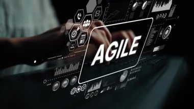 Data Visualization ve Technology Concepts ile Agile Metodolojisinin Dinamik Temsili. Asemptotik akıllı veri analitiği.