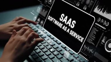 Eller Klavyede SAAS Yazılımıyla Görselleştirme ve Veri Analizi Grafikleri Hizmeti olarak Yazıyor. Asemptotik akıllı veri analitiği.