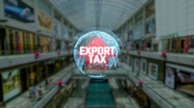 Alışveriş Merkezi Çevresindeki Küresel Ekonomik Etkiyle İhracat Konsepti Tarifeleri ve Ekonomik Politika Farkındalığı vurguluyor. Sevkiyat.